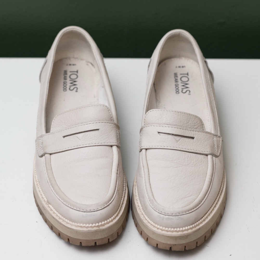 TOMS Women's Beige Platform Loafers